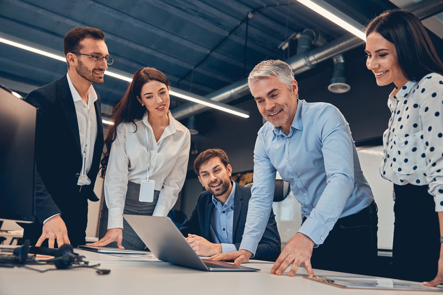 Group of young modern people